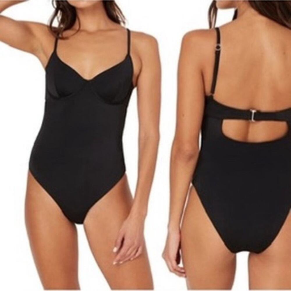 Andie Swim The Bermuda One Piece Swimsuit Black XS NWT Underwire